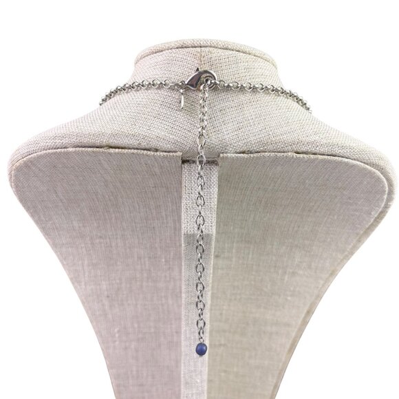 Chicos Womens Multicolor Beaded 3-Strand Necklace Silver Tone Adjustable Chain - Picture 2 of 4